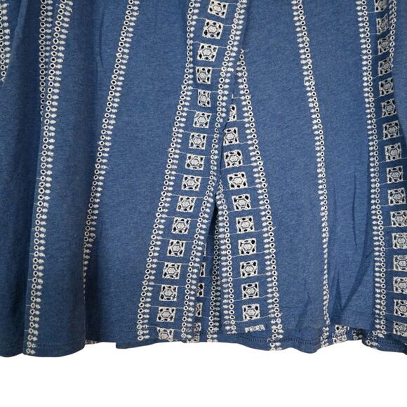 J. Jill Women's XL Blue White Eyelet Split Back Tank - Picture 6 of 9